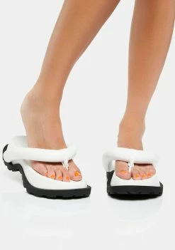 Public Desire Slides White State Chunky Sole Thong Sandals