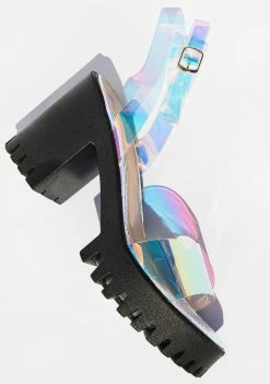 Public Desire Platforms Iridescent Nixie Platform Sandals