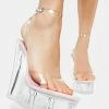 Public Desire Pink Patent Nikki Beach Platform Wedges