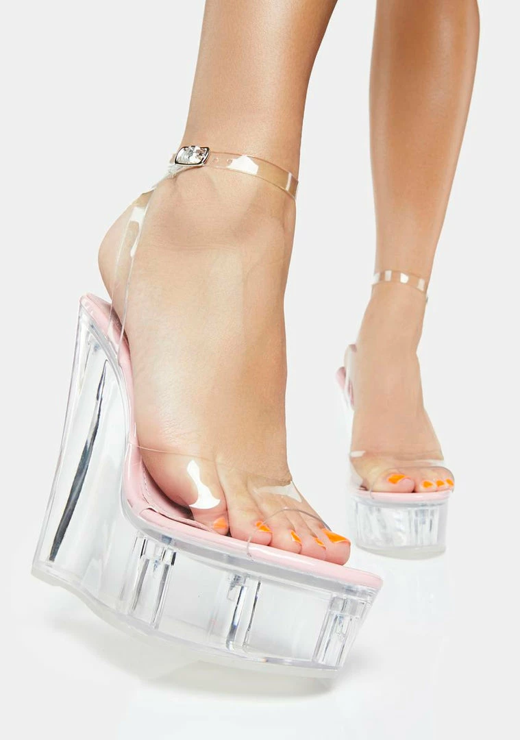 Brand new ๐ Public Desire Pink Patent Nikki Beach Platform Wedges ๐ 1 Public Desire Pink Patent Nikki Beach Platform Wedges