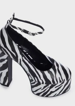 Public Desire Zebra Donatella Platform Heels