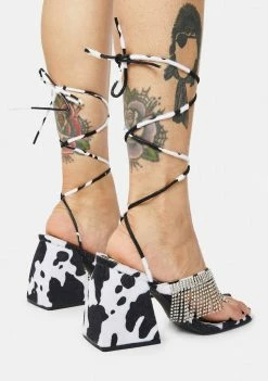Public Desire Cow Print Peri Heels