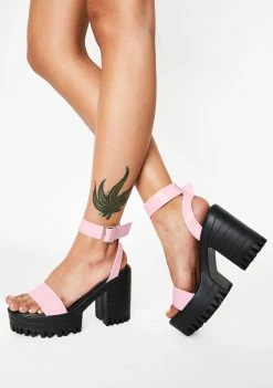 Public Desire Pink Avenue Platform Heels Platforms