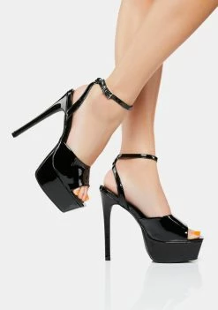 Public Desire Black Just Kidding Platform Heels