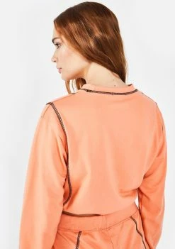 Public Desire Tops Orange PDSR Logo Sweatshirt