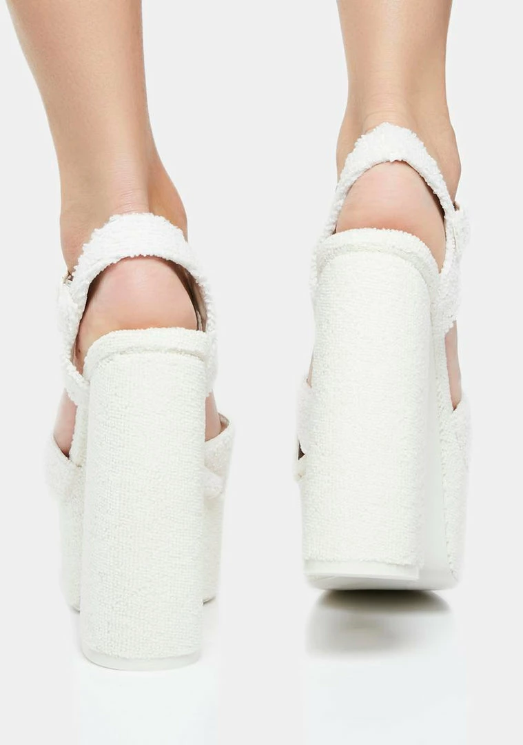 Best deal ❤️ Public Desire Ecru Content Platform 👠 Heels 🤩 4 Public Desire Ecru Content Platform Heels