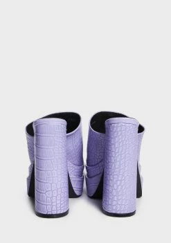 Public Desire Neon Purple Sky High Platform Mules