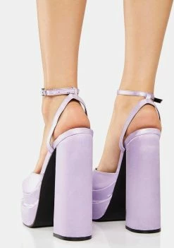 Public Desire Lilac Satin Moonchild Platform Heels