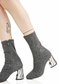 Public Desire Nova Crushed Metal Boots Boots & Booties