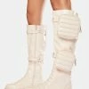 Public Desire Bone Tayla Knee High Boots