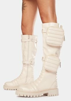 Public Desire Bone Tayla Knee High Boots