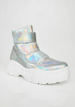 Public Desire Bae Holo Velcro Sneakers
