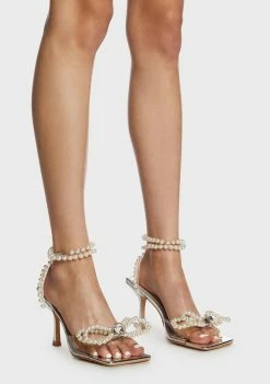 Coupon 🥰 Public Desire Silver Hope Bow Strappy 👠 Heels ✨ 6 Public Desire Silver Hope Bow Strappy Heels