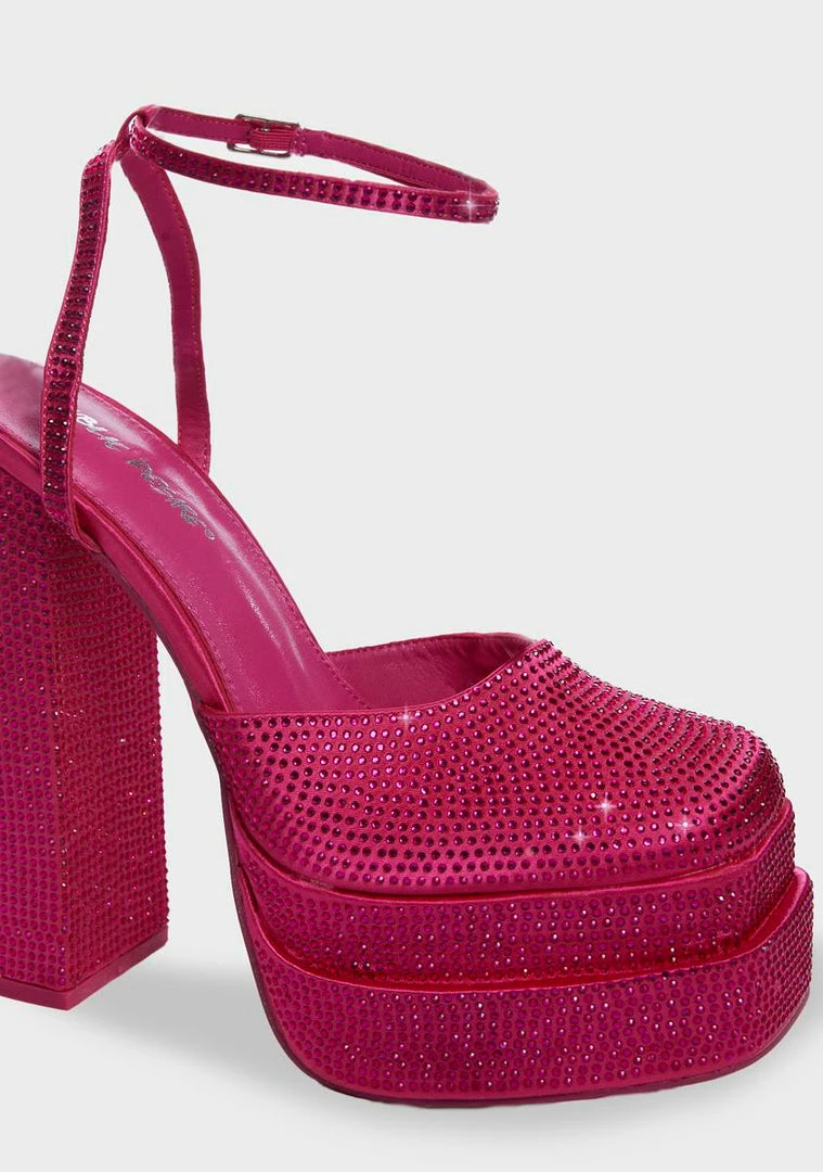 Cheapest ๐งจ Public Desire Wide Fit Pink Sparkly Moonchild Platform ๐ Heels ๐ 2 Public Desire Wide Fit Pink Sparkly Moonchild Platform Heels