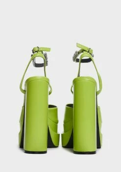 Wholesale 🔥 Public Desire Lime Frozen Platform 👠 Heels 👏 8 Public Desire Lime Frozen Platform Heels