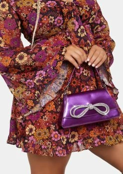 Public Desire Violet The Faya Bow Handbag