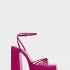 Public Desire Magenta Boujee Block Heels