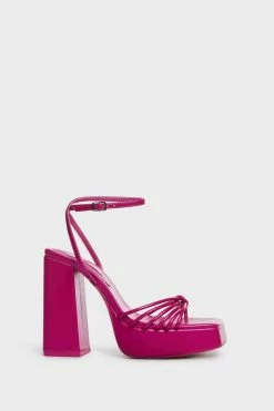 Public Desire Magenta Boujee Block Heels