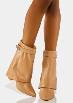 Public Desire Tan Fyre Ankle Boots Boots & Booties
