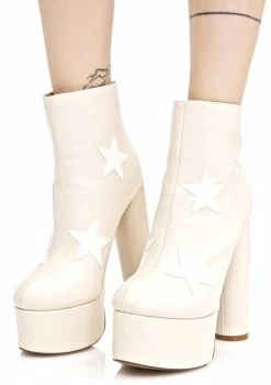 Public Desire Nude Cloud Star Platform Boots