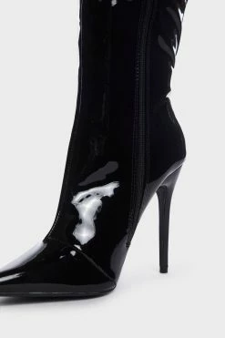 Public Desire Horizon Patent Knee High Boots