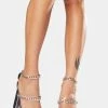 Public Desire Silver Statements Chain Strap Acrylic Heels