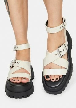 Public Desire Boo Follow Strappy Buckle Platform Sandals