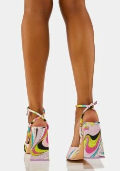 Public Desire Pink Eagle Block Heels
