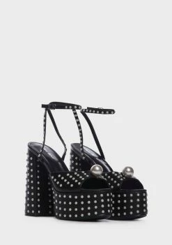 Public Desire Mia Satin Pearl Platform Heels