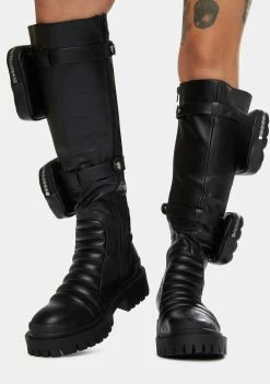 Public Desire Boots & Booties Black Tayla Knee High Boots