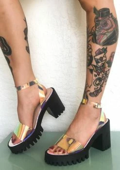 Public Desire Platforms Iridescent Nixie Platform Sandals