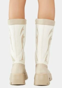 Public Desire Ankle Boots White Fly Away Cowboy Boots