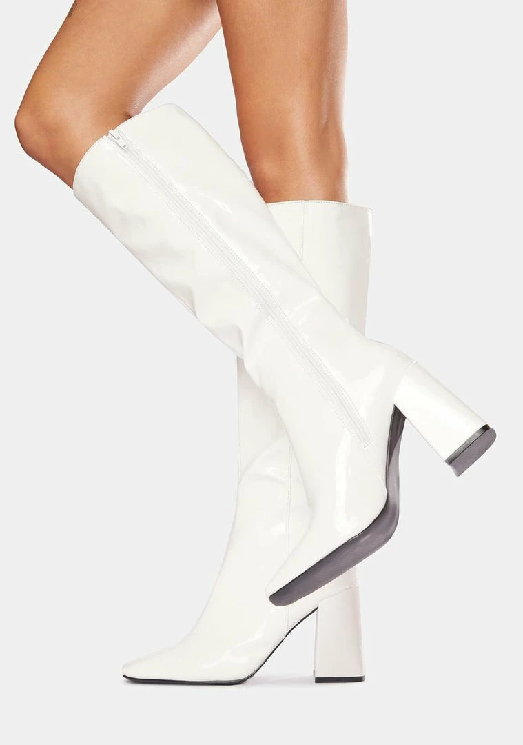 Wholesale ๐ Public Desire White Apology Patent Knee High ๐ฅพ Boots ๐ฅพ Boots & Booties โ๏ธ 2 Public Desire White Apology Patent Knee High Boots Boots & Booties
