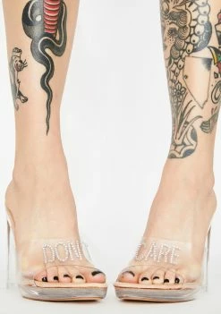 Public Desire Don't Care Clear Heels