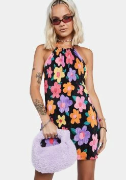 Public Desire Lilac The Lyra Fluffy Mini Handbag