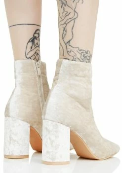 Public Desire Cleo Velvet Ankle Boots