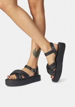 Public Desire Black Kelsi Sandals