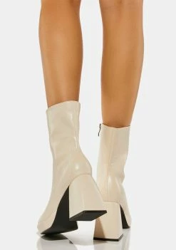 Best Sale ๐ Public Desire Heeled ๐ฅพ Boots Ecru Clover Ankle ๐ฅพ Boots โ 7 Public Desire Heeled Boots Ecru Clover Ankle Boots