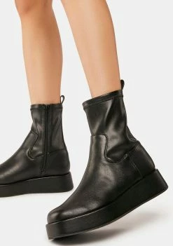 Public Desire Black Not Okay Ankle Boots