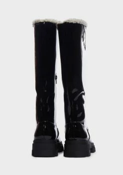 Public Desire Black Ember Knee High Boots