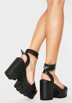 Public Desire Black Avenue Platform Heels Platforms