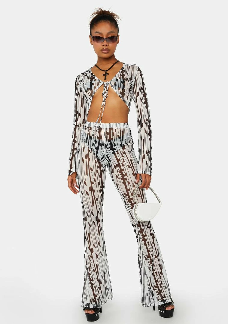Best reviews of ❤️ Public Desire Geo Printed Mesh 90's Blouse 👍 2 Public Desire Geo Printed Mesh 90's Blouse