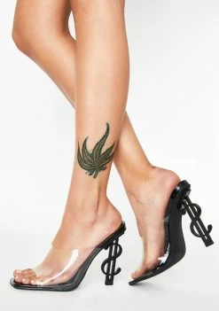 Public Desire Black Cash Mule Heels
