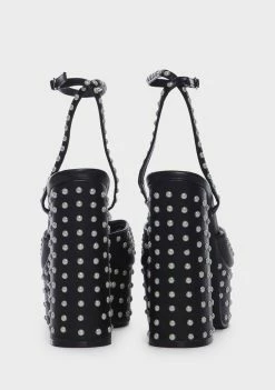 Public Desire Mia Satin Pearl Platform Heels