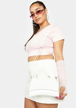 Public Desire Remmy White Croc Handbag