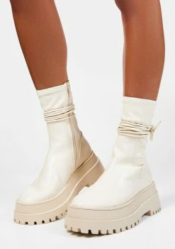 Public Desire Cream Finale Ankle Boots