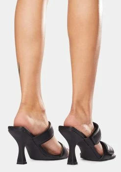 Public Desire Heels Kora Velcro Strap Square Toe Heeled Mules