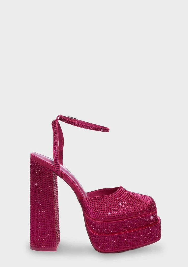 Cheapest ๐งจ Public Desire Wide Fit Pink Sparkly Moonchild Platform ๐ Heels ๐ 1 Public Desire Wide Fit Pink Sparkly Moonchild Platform Heels