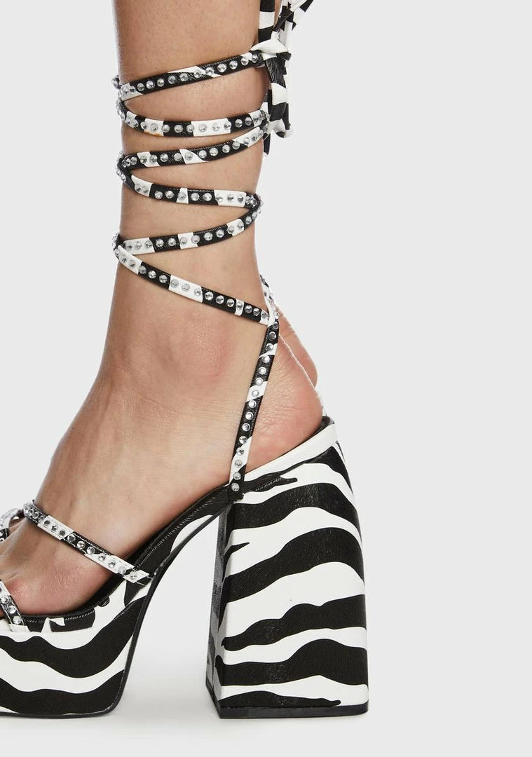 Cheap ๐ฅ Public Desire Zebra Helena Diamante Platform ๐ Heels ๐ 3 Public Desire Zebra Helena Diamante Platform Heels