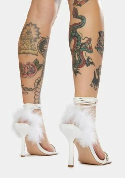 Top 10 🤩 Public Desire White Fifi Feather Wrap Square Toe Stiletto 👠 Heels ⭐ 7 Public Desire White Fifi Feather Wrap Square Toe Stiletto Heels